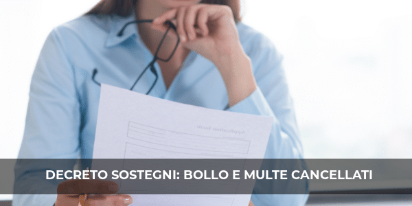 decreto sostegni bollo multe