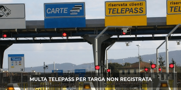 multa telepass targa non-registrata