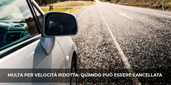 multa velocità ridotta quando nulla