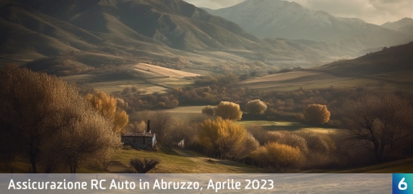 Prezzi assicurazione RC Auto in Abruzzo Aprile 2023: indagine di 6sicuro.it, aumento del 7,45