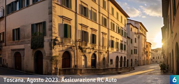 Osservatorio Prezzi Assicurazione Auto in Toscana in Agosto 2023