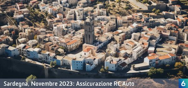Osservatorio Prezzi Assicurazione Auto in Sardegna in Novembre 2023