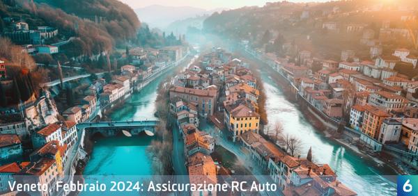 Osservatorio Prezzi Assicurazione Auto in Veneto in Febbraio 2024