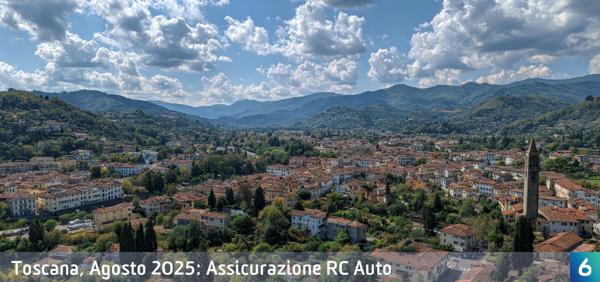 Osservatorio Prezzi Assicurazione Auto in Toscana in Agosto 2025