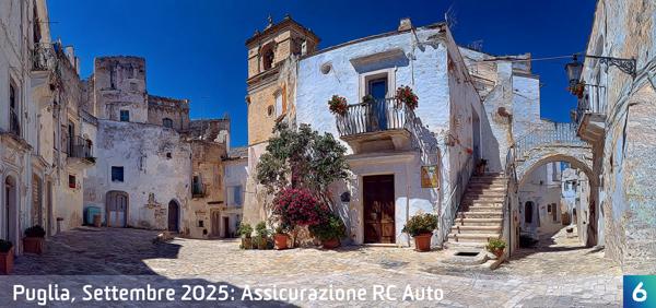 Osservatorio Prezzi Assicurazione Auto in Puglia in Settembre 2025