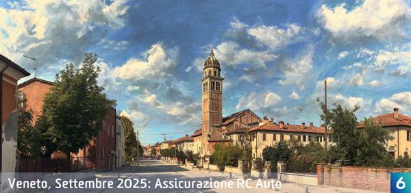Osservatorio Prezzi Assicurazione Auto in Veneto in Settembre 2025